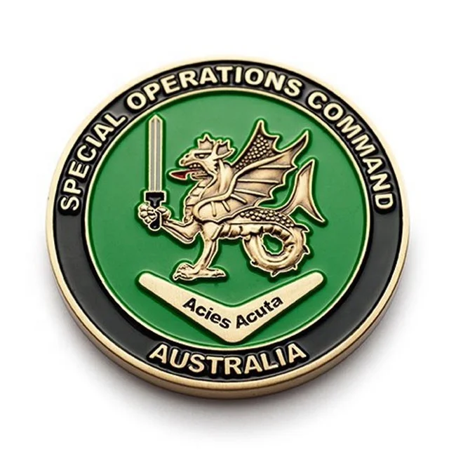 Metal embossed old aged coin with customized company logo