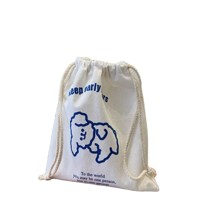 
Custom cotton gift bag friendly white jewelry pouch supplier 