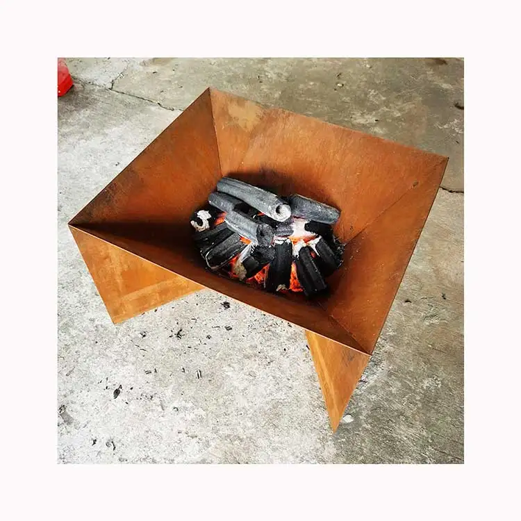 Custom Outdoor Corten Steel Fire Pit fireplace Garden Outdoor Warming Corten Steel Fireplace & BBQ Grill