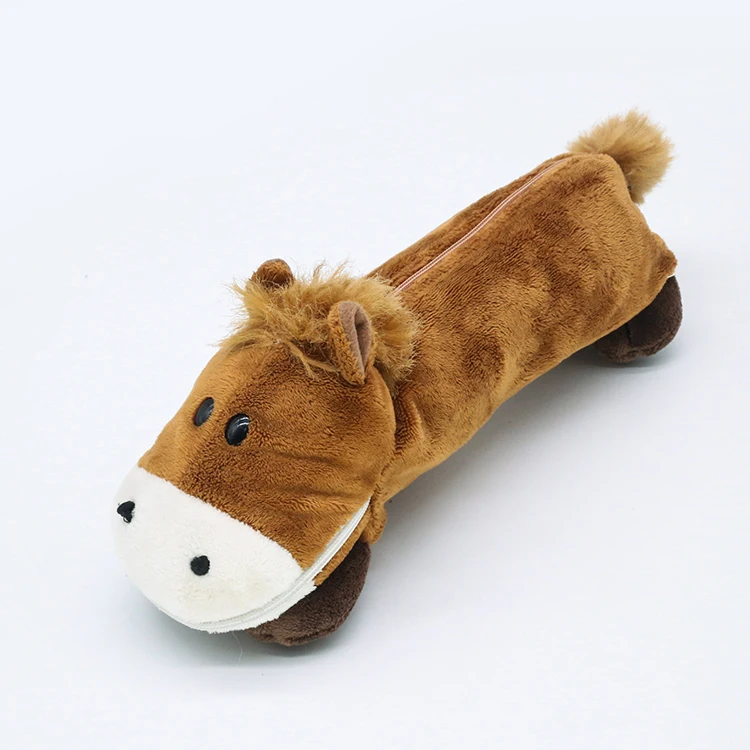 Animal shape plush giraffe pencil case for kids