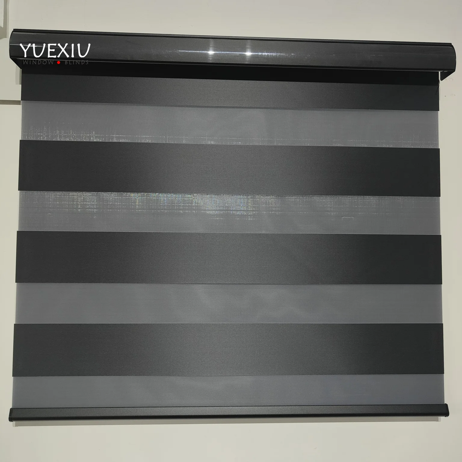 Blackout Smart Home Decor Window Shades Fabric Double Strip Horizontal Alexa Electric Curtain Motorized Zebra Roller Blinds