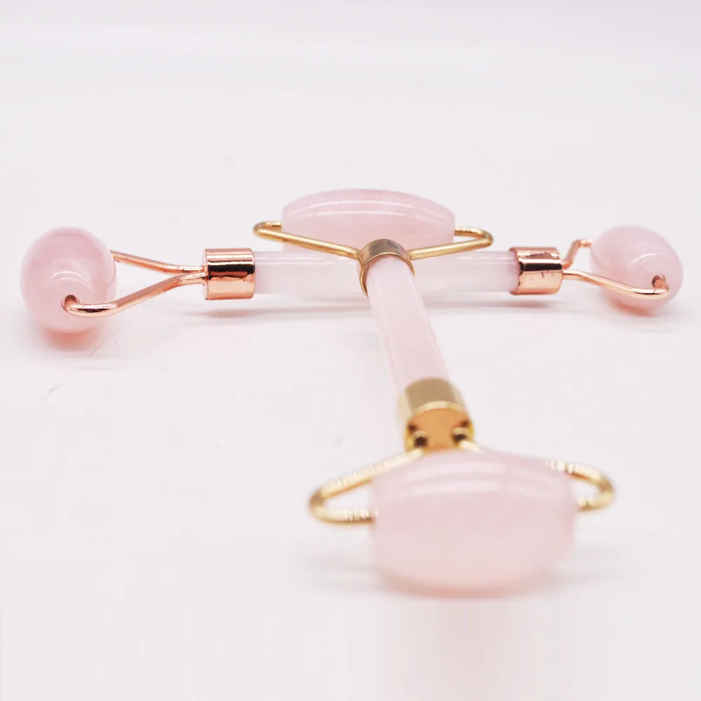 Original  Anti Aging Jade Roller Therapy 100% Natural Double Neck Healing Massager De-puffing Jade Facial Roller with Gift Box