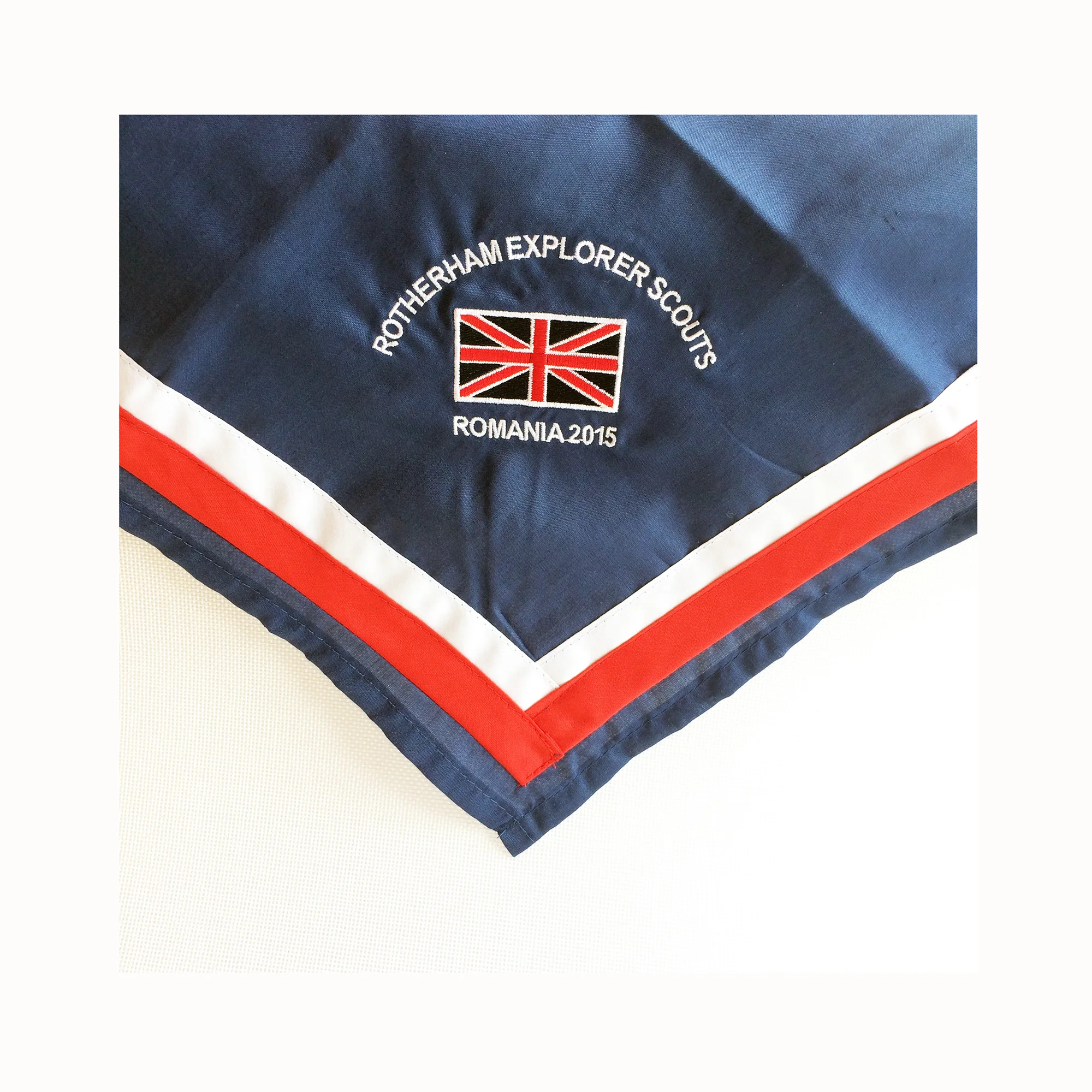 High Density Outdoor Custom Logo  Polyester Scout Scarf Stock Size Neckerchief for Summer Camp