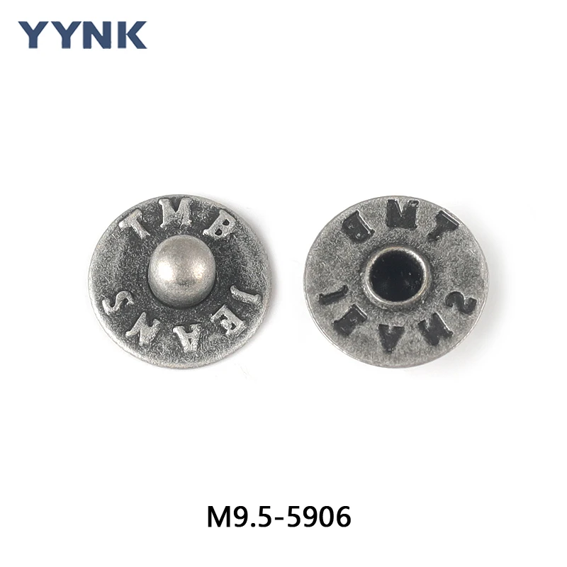 Custom OEM Engrave Logo Accept Rivet Retro Plating Metal Brass Jeans Pocket Button for Pants Jacket