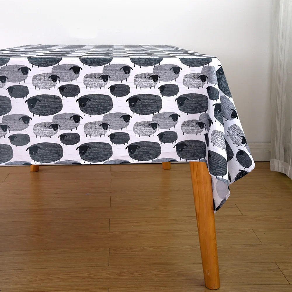 Оптовая продажа многоцветные полиэфирные хлопчатобумажные скатерти моющиеся современные прямоугольные для свадьбы