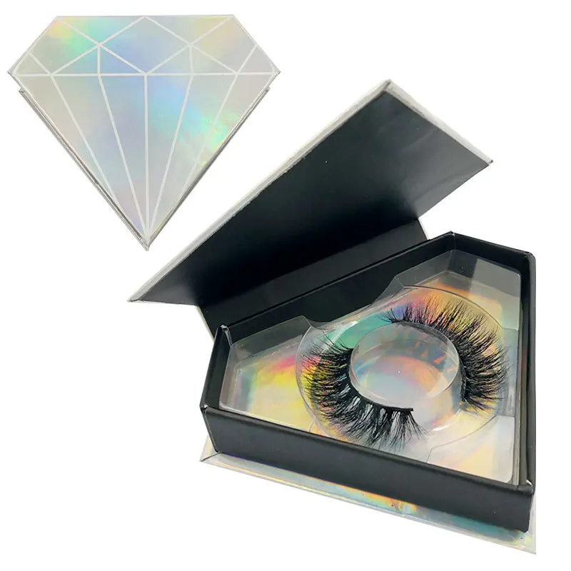 
New 1 Pair 3D Lashes Diamond Box Mink Lashes Soft Light Weight Eyelashes Full Volume False Eyelashes Makeup Essential Tools 