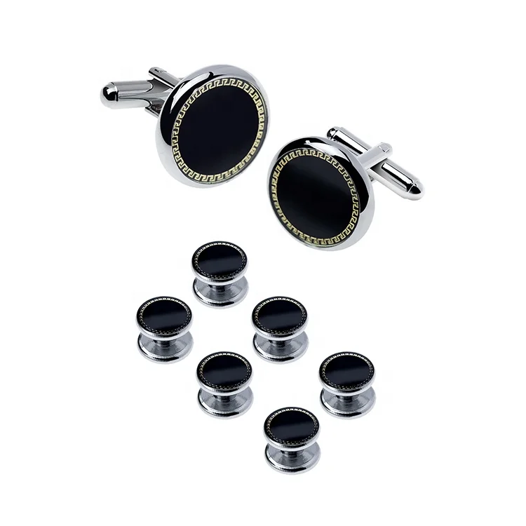 Wholesale suit shirt cuflink men cufflinks and studs set