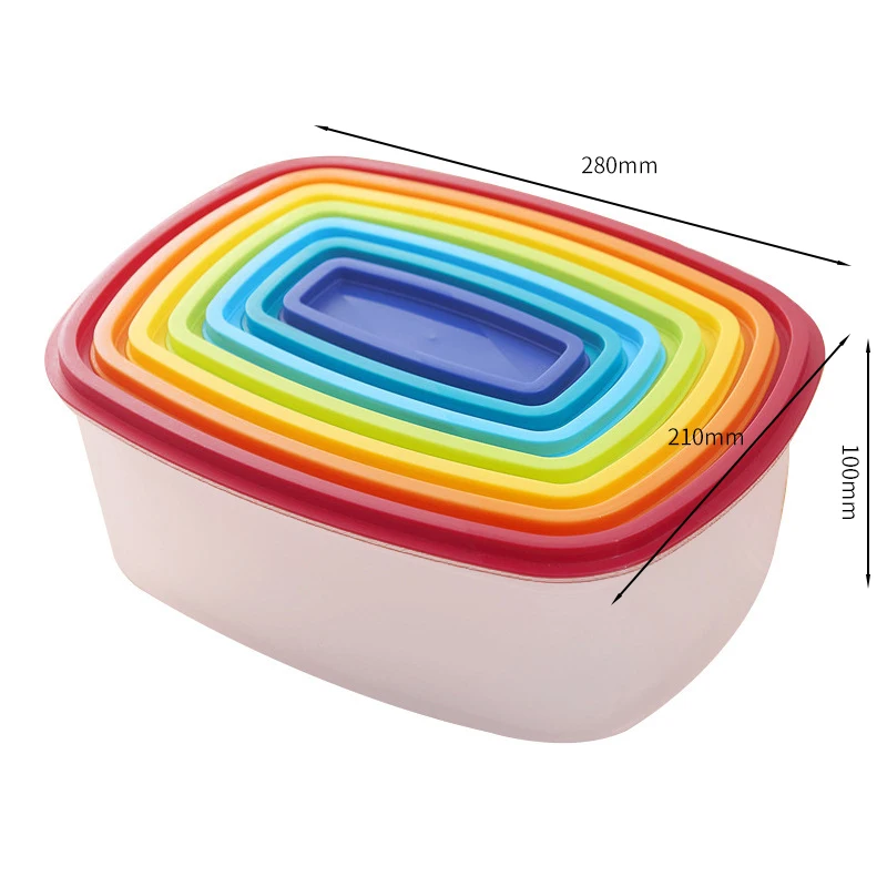 7 шт. контейнер для хранения пищевых продуктов с крышками