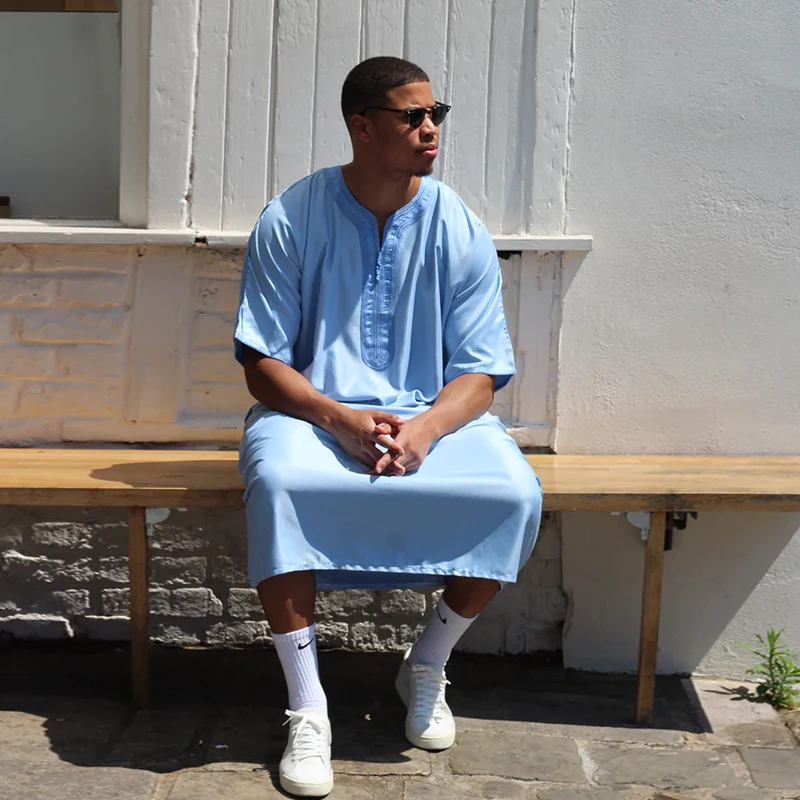 Custom premium fabric traditional moroccan thobes wholesale embroidery thobe hommes musulman