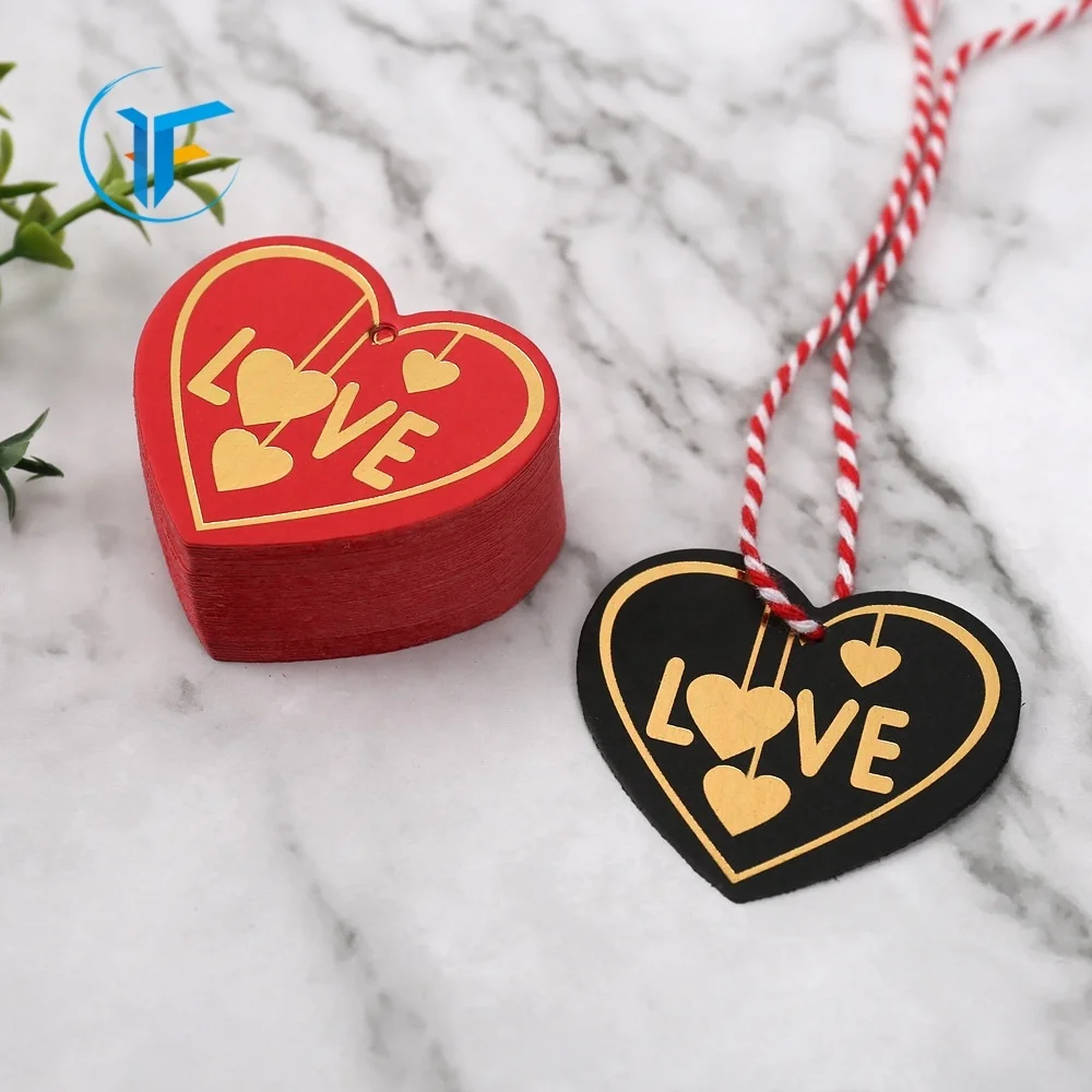 Customized high-end clothing tag love gold foil color printing