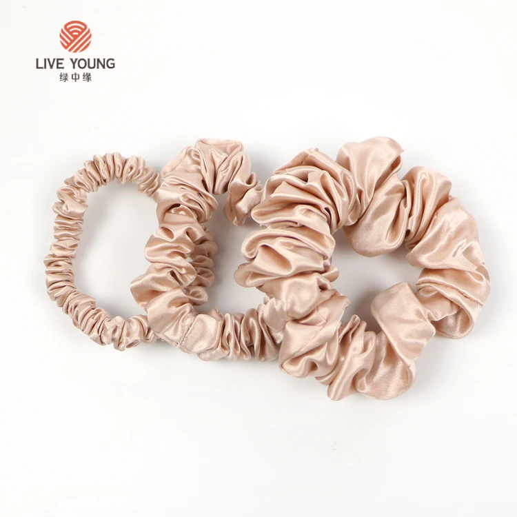  Шелковый атласный шарф для волос Scrunchies с логотипом фабричная оптовая продажа на заказ 100% шелк тутового