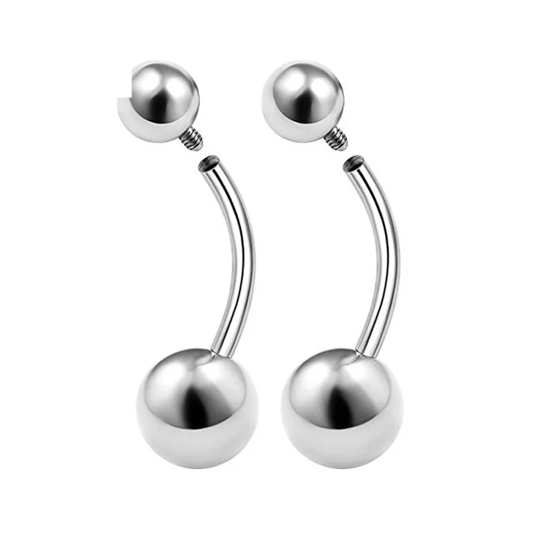Body Jewelry  G23/ASTM F136 Titanium Piercing 5 CZ Blaze set Nipple Bely Button Style Wholesale for Woman