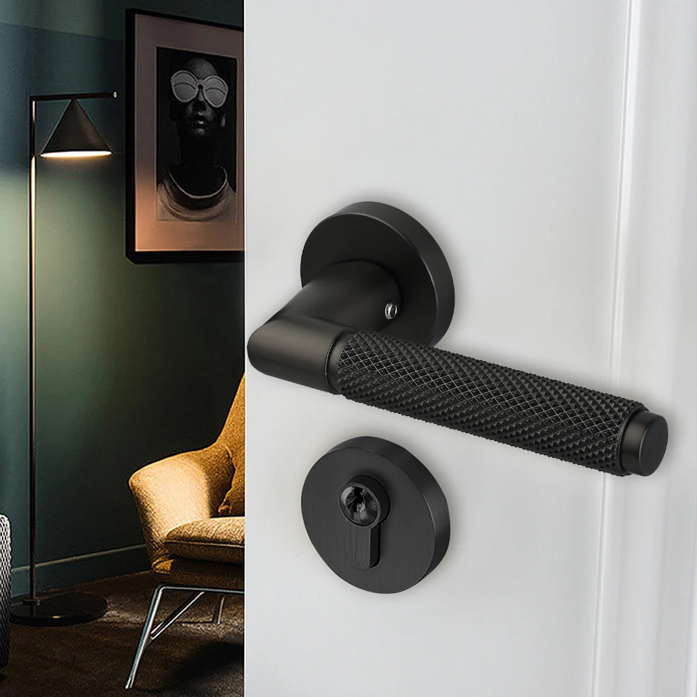 Filta Gold Door Handle Luxury Knurled  Interior Door Lever Handle