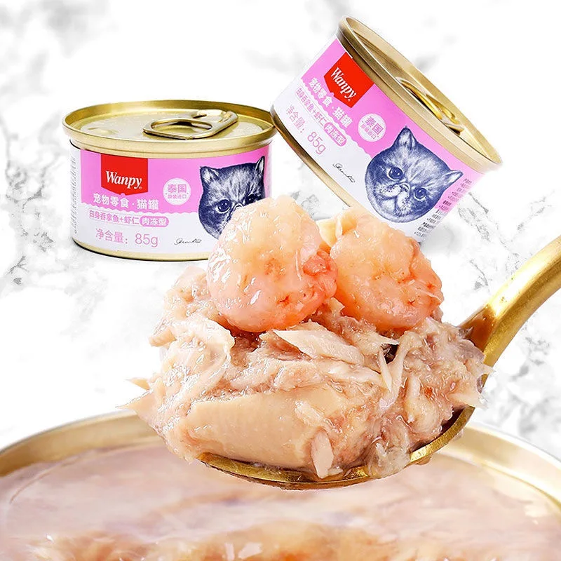 Wanpy Pet Snack Cat can with 6 flavors (Soup type/Meat jelly type) 85g/can