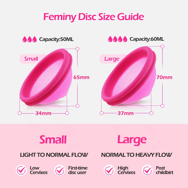 Wholesale Medical Grade Silicone Menstrual Disc Reusable Feminy Menstrual Disc With Box