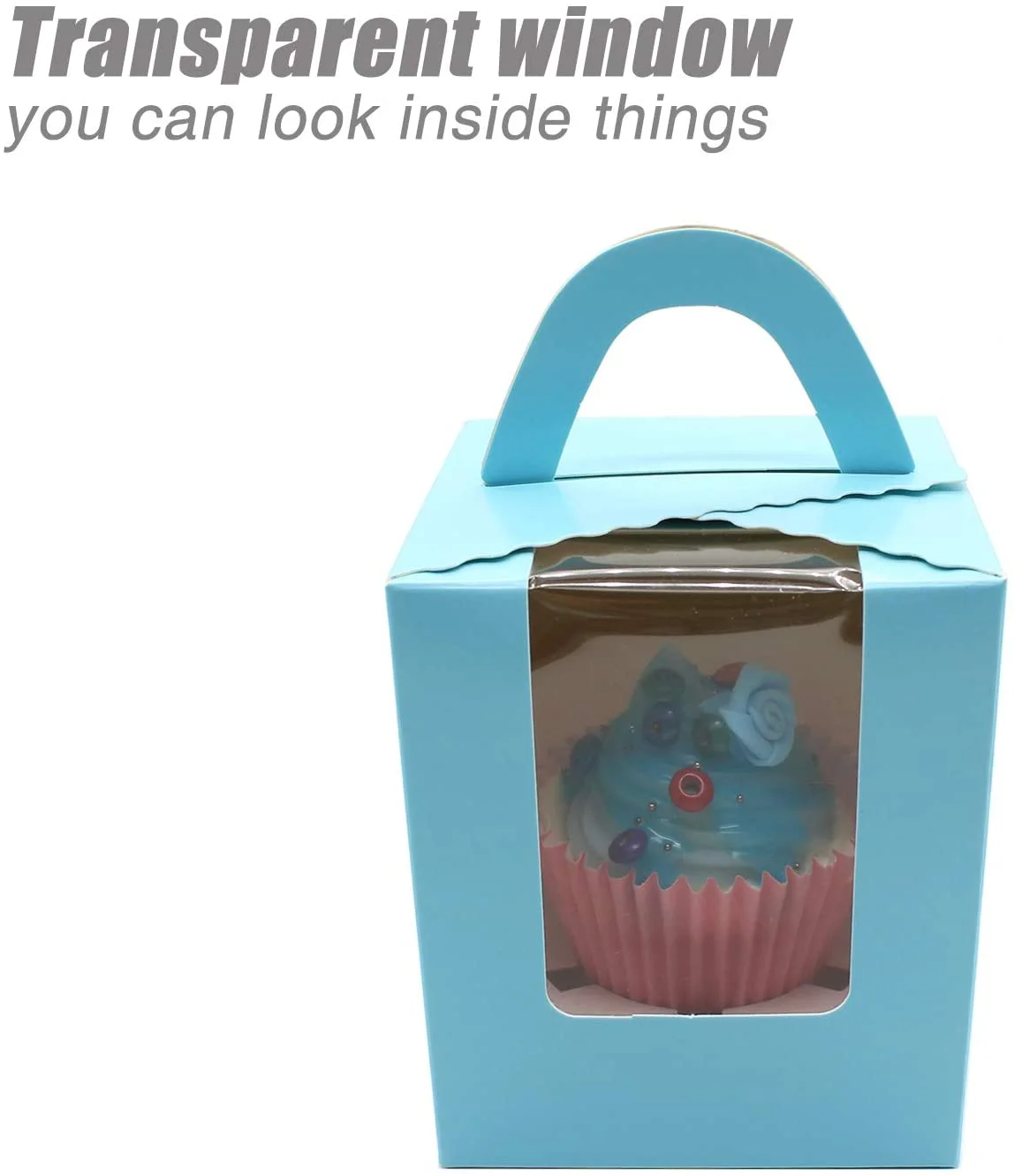 Custom Single Cupcake Box with Window and Adjustable Base Ideal for 2.5 Inch Cupcakes Perfect for Bakeries  Events