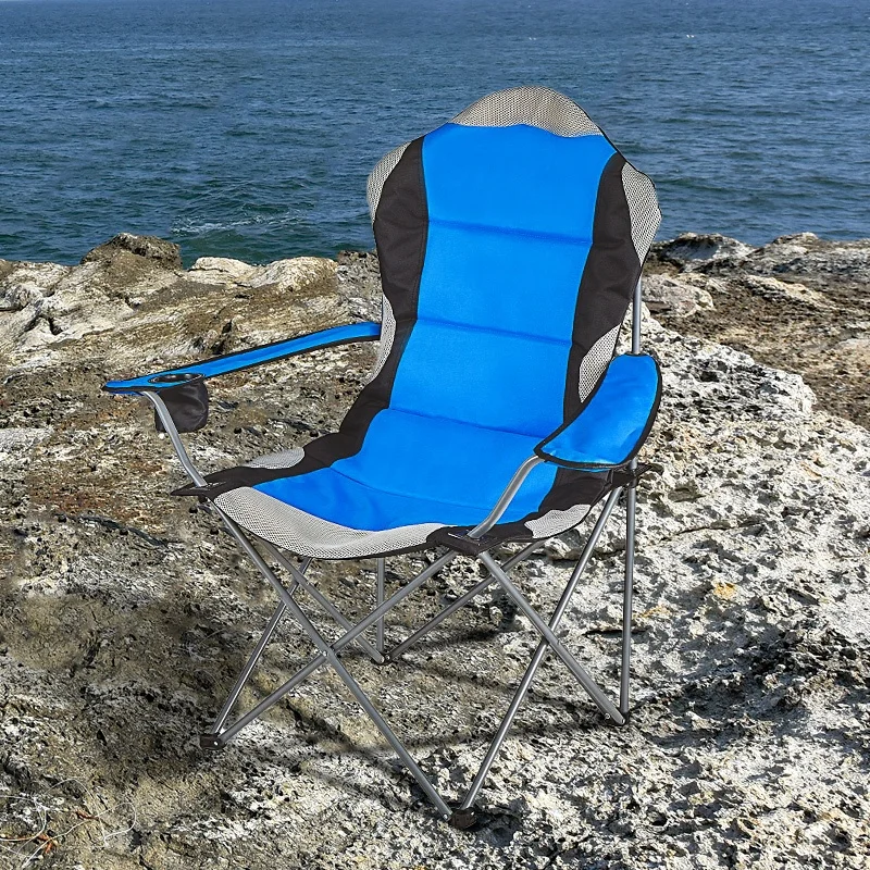 HISPEED Kamp Masas Iron Tube Kamp Sandalyesi Custom Logo Foldable Camping Beach Chair with Armrest