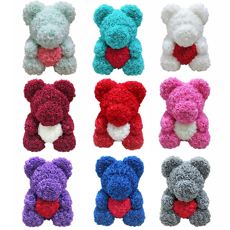 Factory Direct Wholesale Hot Sale bear rose box rose bear 70 tedy bear with roses