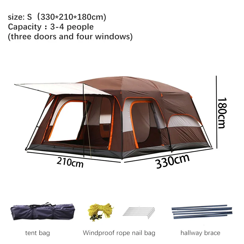Acampar Kamping Barraca Zelt Tenda Tienda 210 D Oxford Cloth Family Folding Luxury Beach Glamping Camping Tther Outdoor Tents