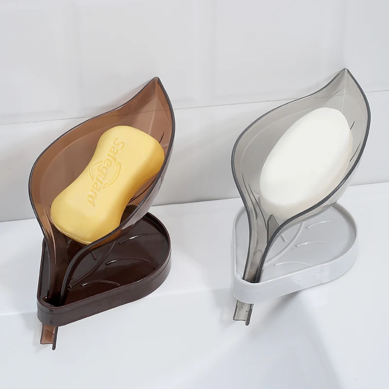 
hot sales Soap Holder Sink Sponge Drain Box Creative Suction Cup Soap Storage Drying Rack Cleaning Brush Case Bathroom Dishes 