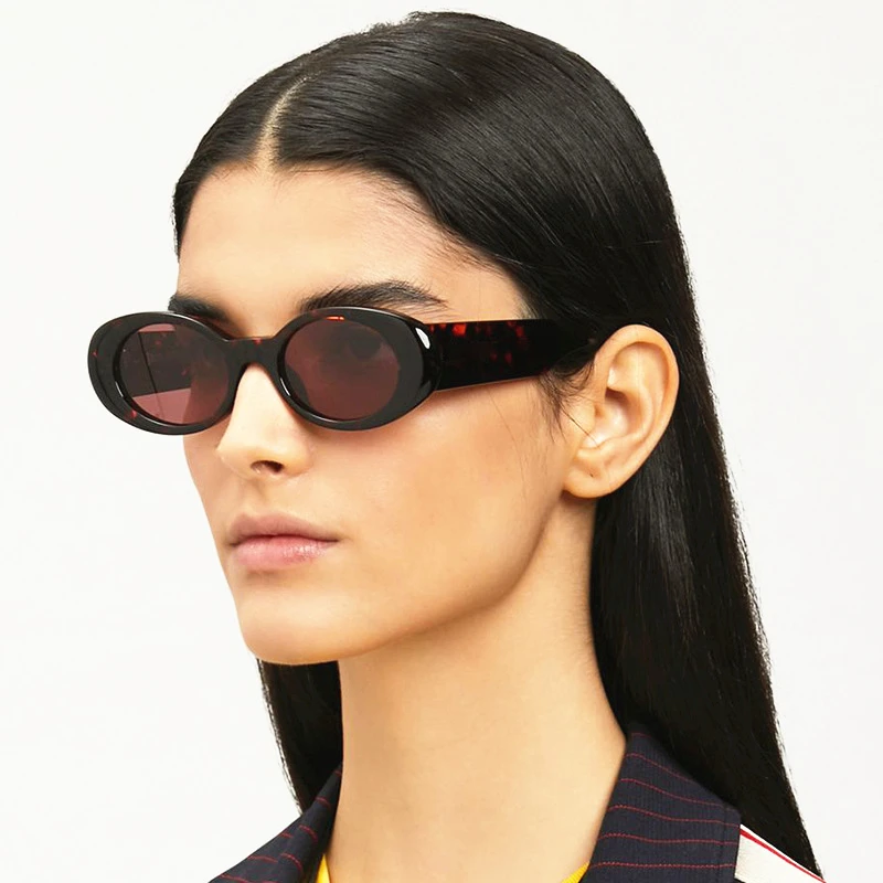 Bulk Buy Small Oval Vintage Shades Unisex Fashion Beach Sun Glasses Women Customized Retro Black White Sunglasses For Men 2024