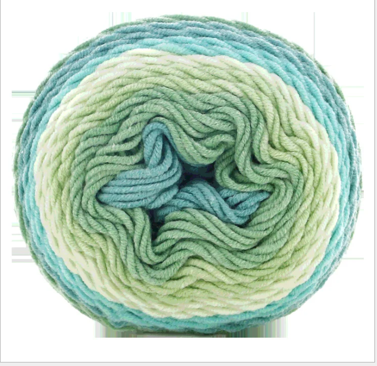 High Quality Cake Yarn Fancy Knitting Yarn Blended Yarn Rainbow