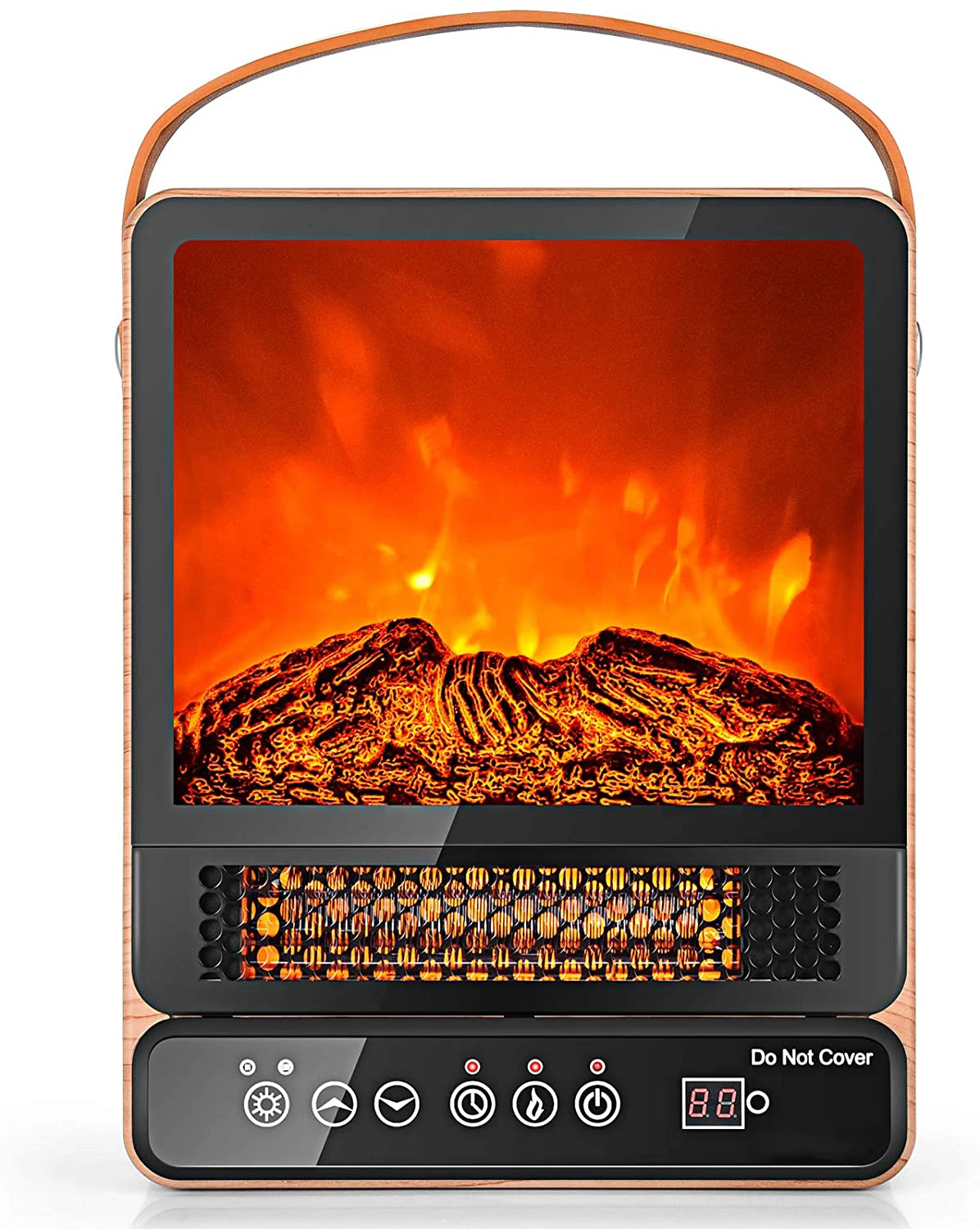 Portable LED 1500W Overheat Wire Thermostat control Heater fireplace with Power indicator light