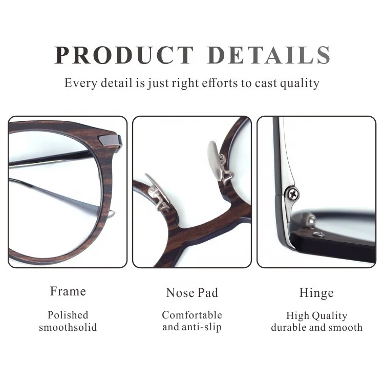 Fashion Eye Glass For Women Optical Frames High Brand Carbon Fiber Wood Eyeglasses Frames Eyewear Spectacles