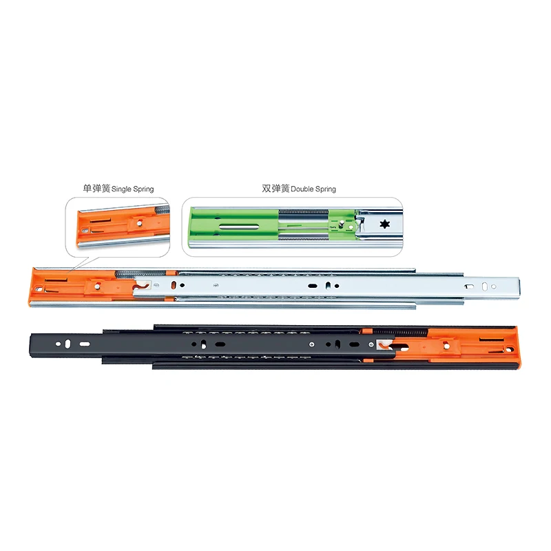 Kitchen Cabinet 45mm Stainless Steel Full Extension 3 Fold Ball Bearing Telescopic Channel Drawer Slide#4510