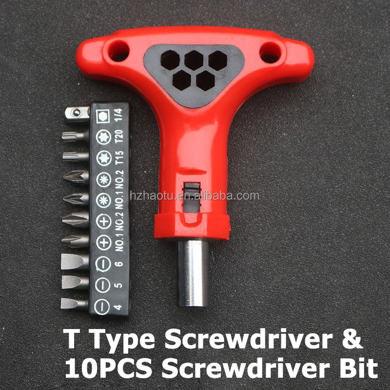 Portable T Type Ratchet Screwdriver Can Rotate Forward Reverse T Handle Ratchet Screwdriver