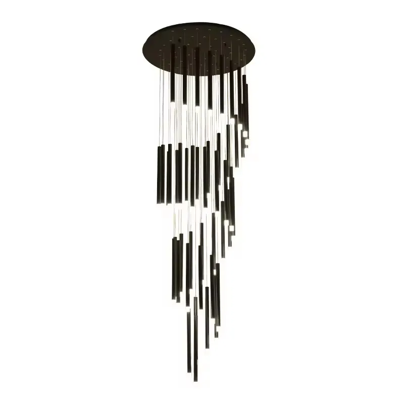 Modern Creative Loft LED Pendant Lamp Crystal Design Style Large Hanging Light Home Ceiling Revolving Floor Living Room Patio