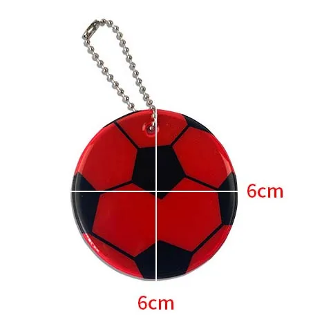 Custom High Visibility Safety Reflective PVC Keychain Pendant Football Soccer Reflector Charm Keyring for School Bag Backpack