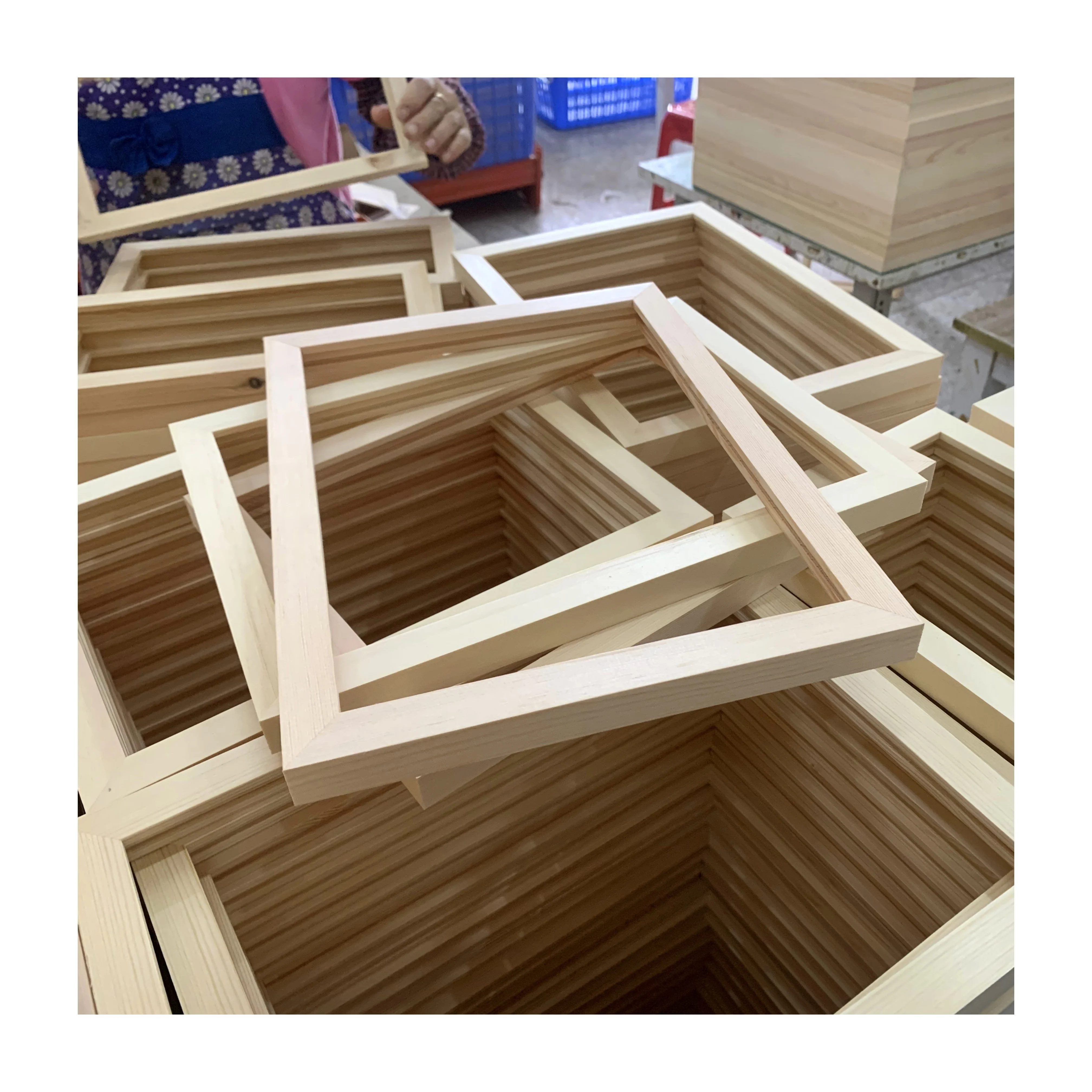 Handmade Pine Wooden DIY Stretcher Bar Solid Wood Photo Frame Canvas Frames For Painting natural color