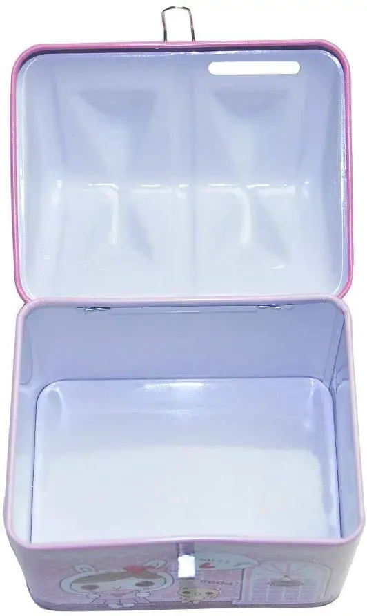 Promotional gift tin house shape money saving tin box with lock cartoon tin piggy bank