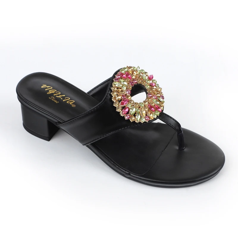 With diamond Dance shoes low heel Human character pinch slippers Sandals OEM All Designs