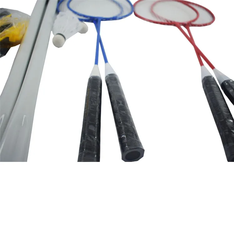 AT Wholesale Cheap Portable Badminton Racket Set Four Racquets Shuttlecocks Net with Carry Bag for Outdoor Sports Training