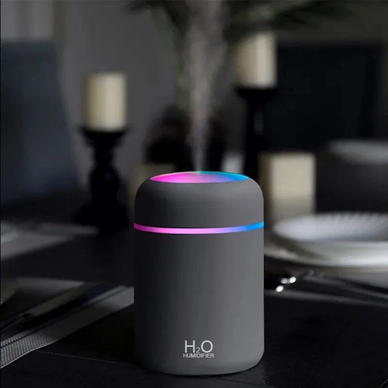 Cup Aroma Oil Diffuser Mist Maker Air Purifier Night Light Car Home Sprayer Household Office 300ml Humidifier Portable USB Color