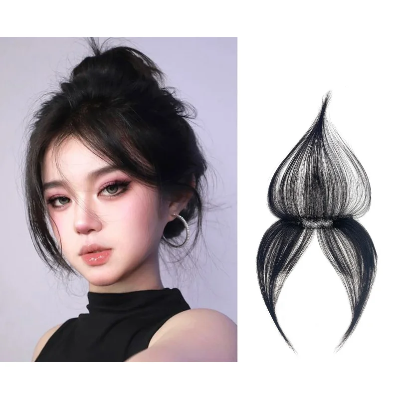Hot Selling Baby Hair Bangs Clip In Fringe Pretty Invisible Front Hair Extension Clip-In 3D Human Hair Bangs Colored