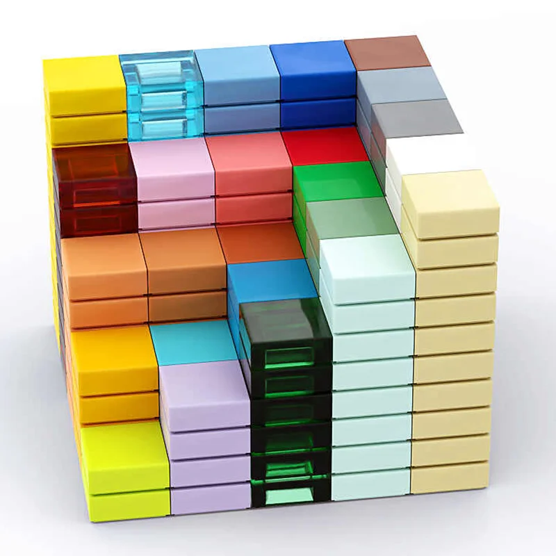 Bebricks 3070 строительные детали плитка 1x1 с пазом совместимые наборы кирпичей кирпичные 1*1 штырь