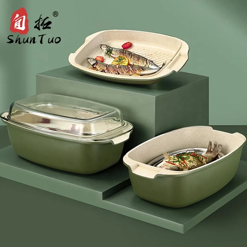 
Spruce green cookware set manufacturers wholesale ceramic cooking pot pcs aluminum steamer pot cookware 
