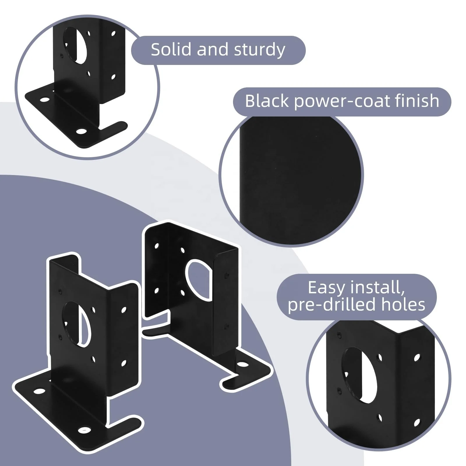 Outdoor Pergola Kit Metal Woodwork Stand Kit Post Bracket Wood Beams Iron 4*4 Connector Fence Pergola Bracket