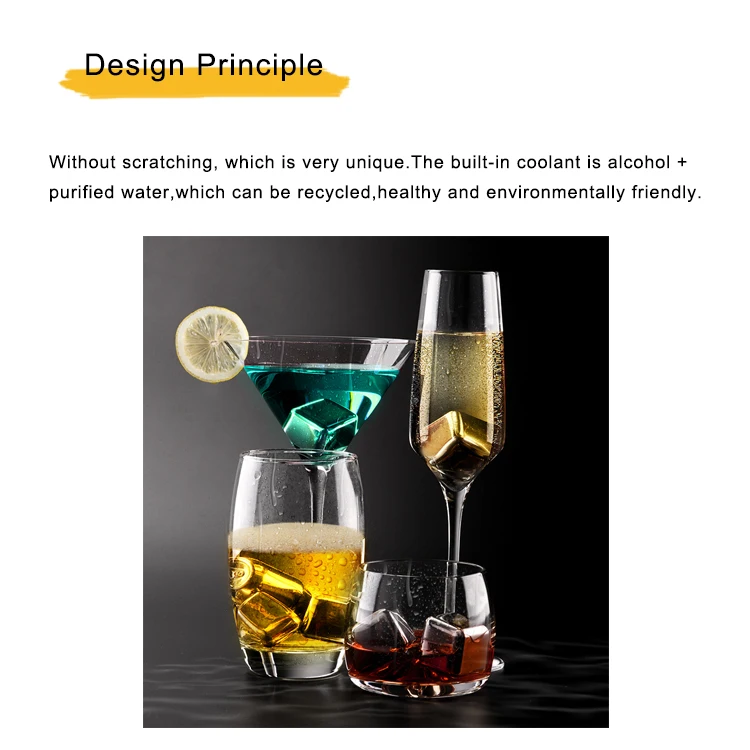 Beeman Reusable Chilling Whiskey Stones Stainless Ice Cube Chilling Rocks