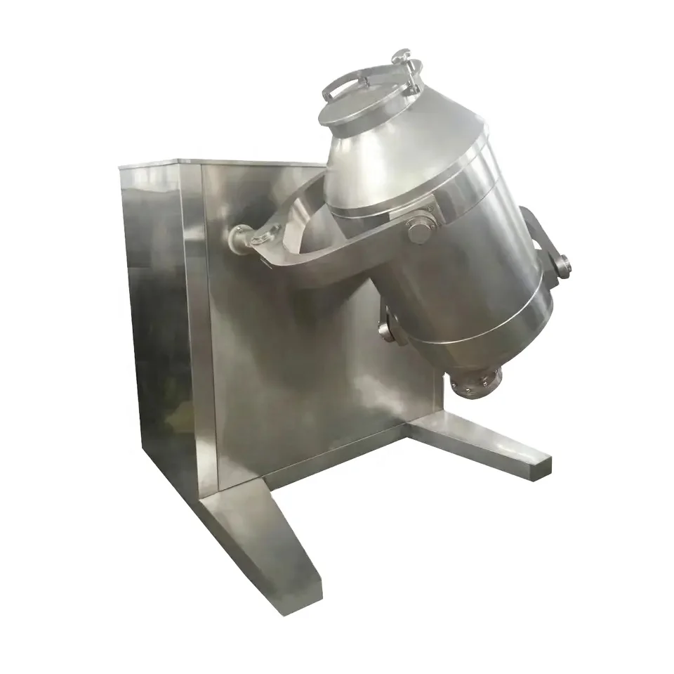 stainless steel GMP tea sugar food powder granule 3d drum blender mixer blending mixing machine