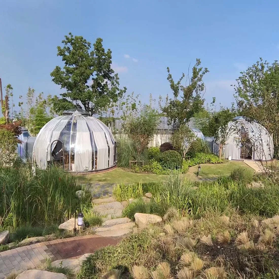 Popular round design Transparent dome house foam house polycarbonate camping spherical tent