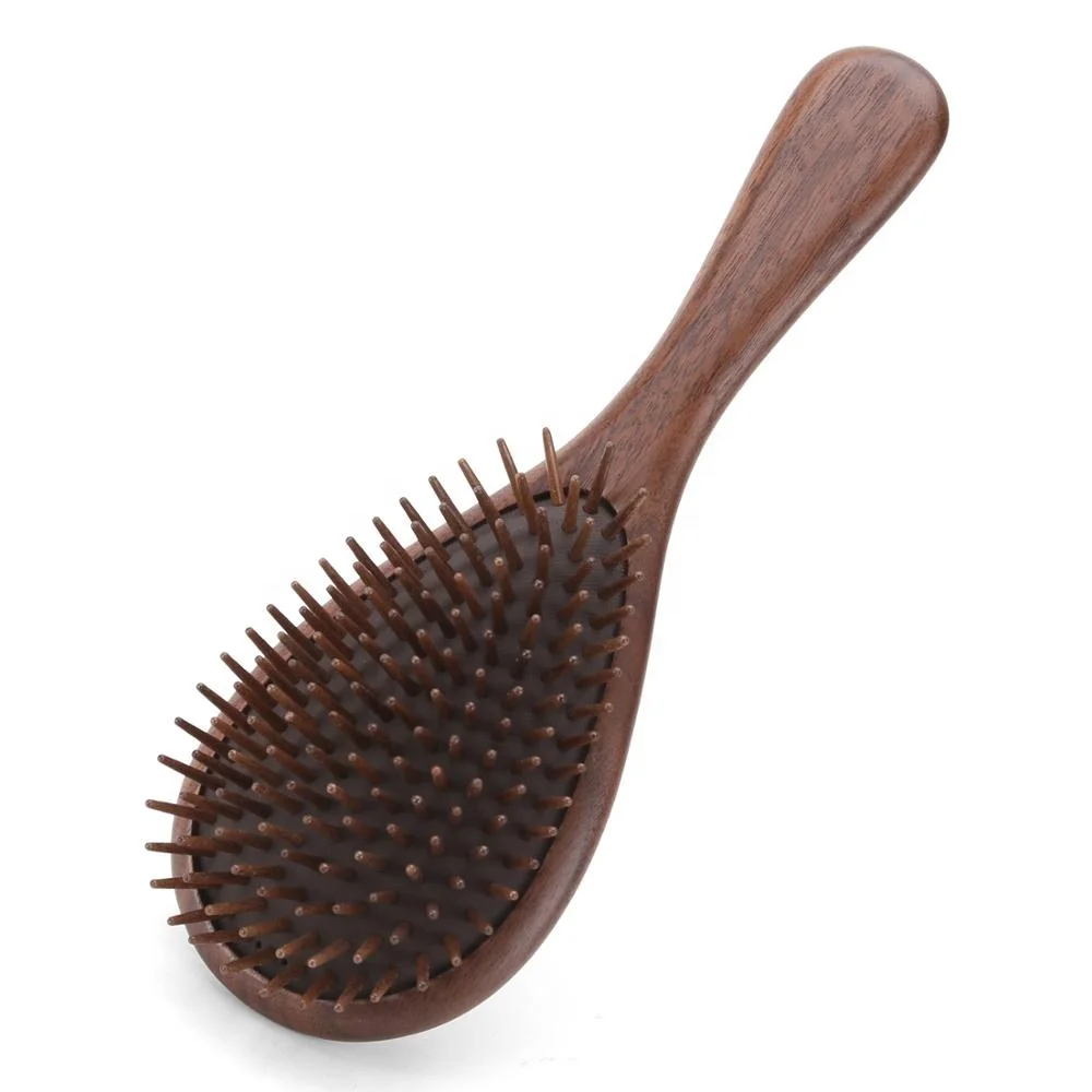 
Unique custom wooden hairbrush wood paddle detangling hair brush oem 2019 new 