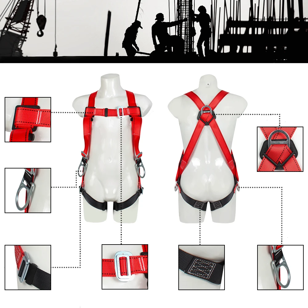 Customized Top Quality New Body Safety Harness Belt With Tool Belt Harness Climbing Fall Arrester Use