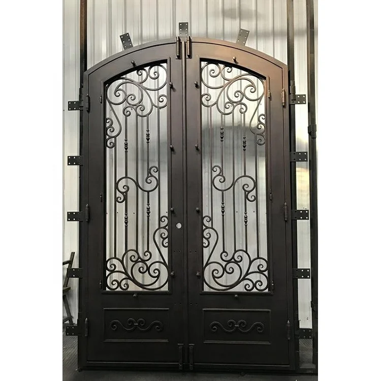 Entry Doors Wrought Container Design Closet 3 Cnc Aluminum Rough Shanghai 42X96 in Algeria Forged Decoration Swing Iron Door