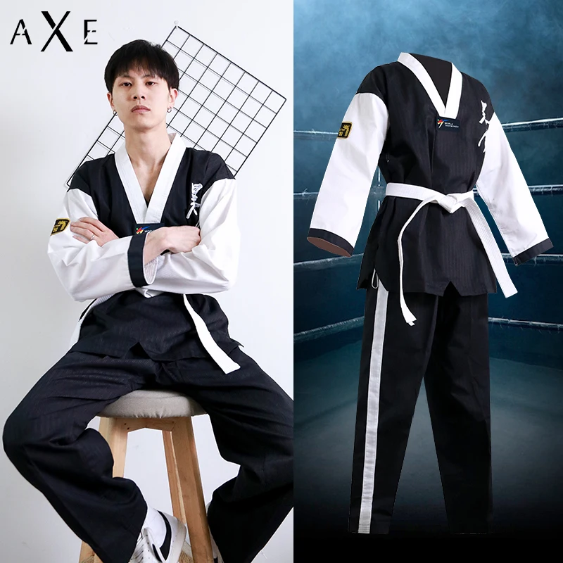 Professional Black White Taewkondo Training Clothing Tae Kwon Do MMA Martial Arts Karate WT Logo Custom Karate Uniform