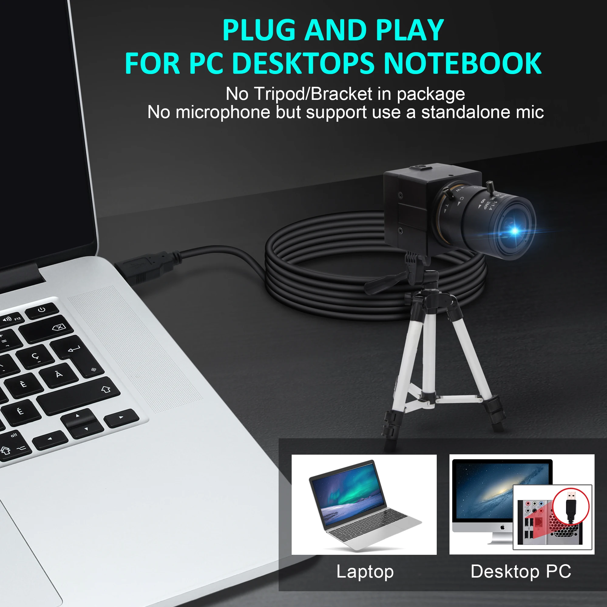 USB-веб-камера ELP Full Hd 1080P варифокальная CMOS OV2710 30fps 60fps 100fps промышленная Usb-видеокамера UVC для ПК компьютера