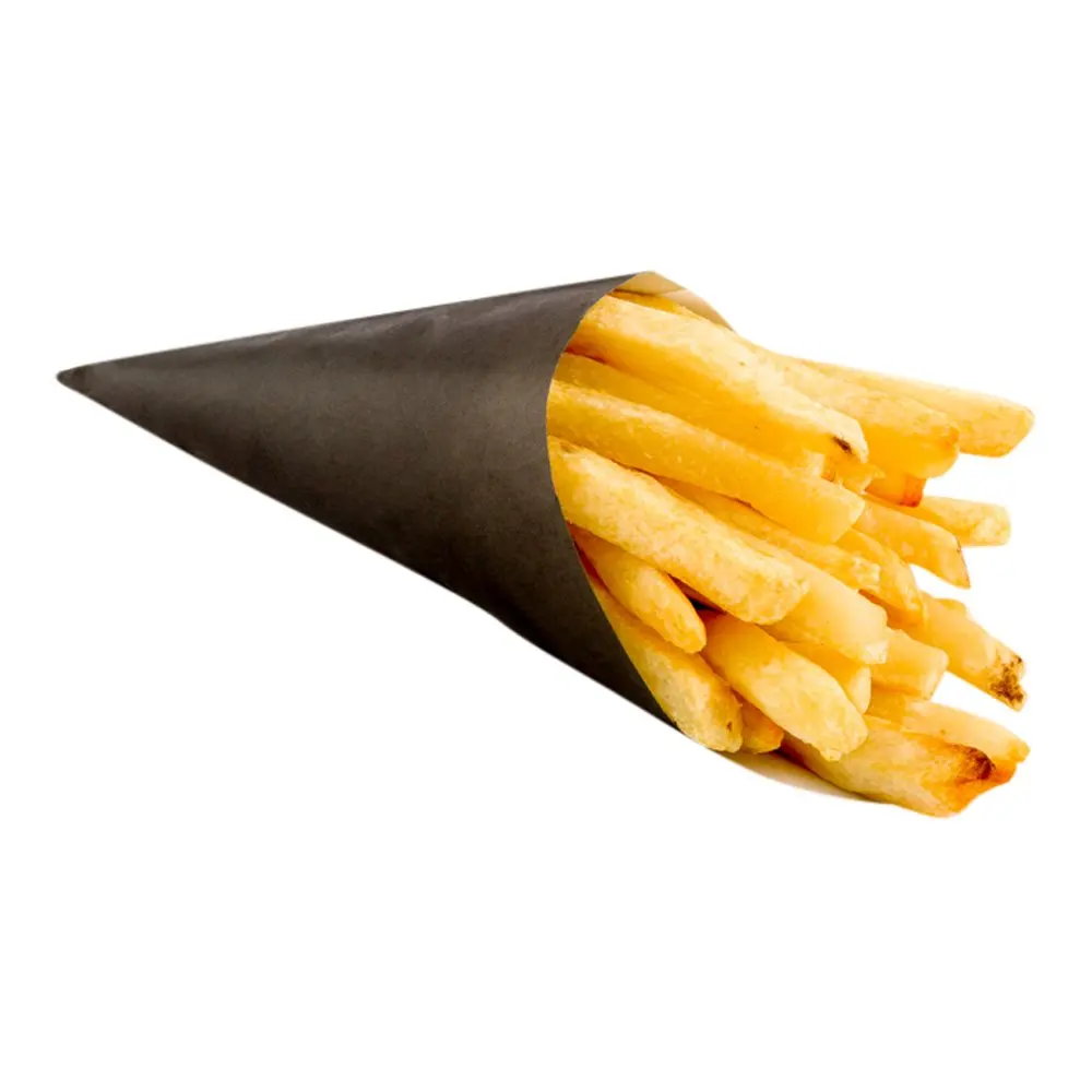 Disposable French Fries Take Away Chicken Paper  Box Fish Take Out Holder Packaging Cone Fries Box for French Fries
